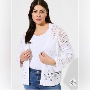 NWT White Stitch Cropped cardigan, 4X